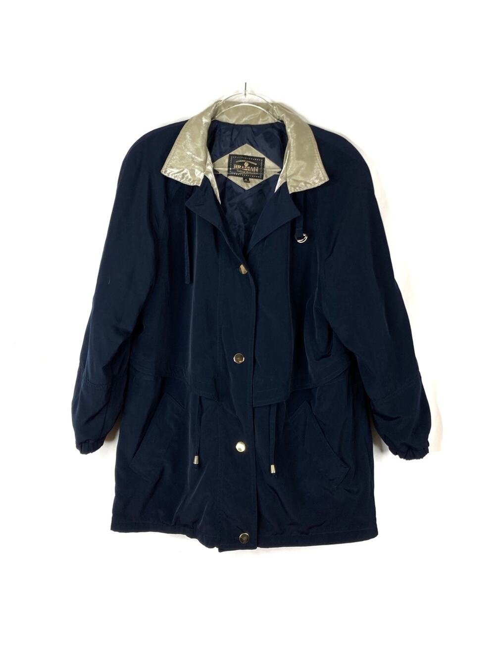 Braetan VTG Navy Shimmer Champagne Waterproof Lightweight Jacket Womens Medium